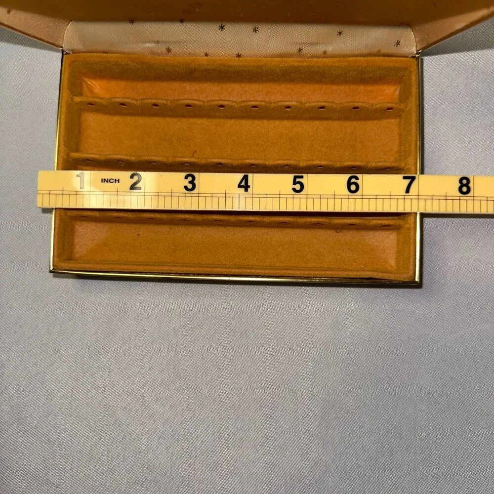 Mele Clamshell Hard Case Floral Vintage 1970's Travel Jewelry Box 7" x 4.75" - Picture 8 of 10